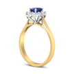 14K Yellow Gold 1/5 Cttw Round Diamond and 6x4mm Oval Blue Tanzanite Halo Ring (H-I Color, I1-I2 Clarity) - Size 7.75
