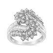10K White Gold 1/2 Cttw Round and Baguette-Cut 