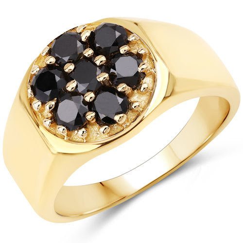 0.91 Carat Genuine Black Diamond .925 Sterling Silver Ring - Rings - Custom Crafting Alliance, LLC