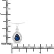 0.91 Carat Genuine Blue Sapphire and White Diamond 14K White Gold Pendant - Pendants - Custom Crafting Alliance, LLC