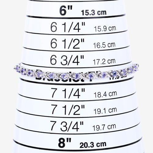 0.91 Carat Genuine Tanzanite .925 Sterling Silver Bracelet - Bracelets - Custom Crafting Alliance, LLC