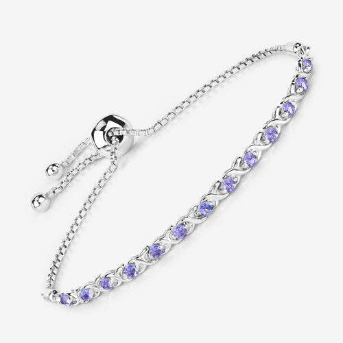 0.91 Carat Genuine Tanzanite .925 Sterling Silver Bracelet - Bracelets - Custom Crafting Alliance, LLC