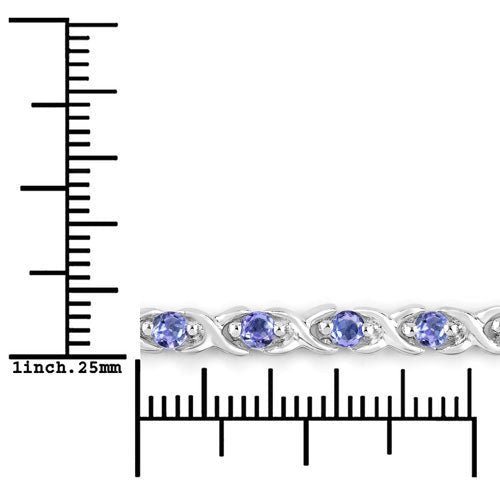 0.91 Carat Genuine Tanzanite .925 Sterling Silver Bracelet - Bracelets - Custom Crafting Alliance, LLC