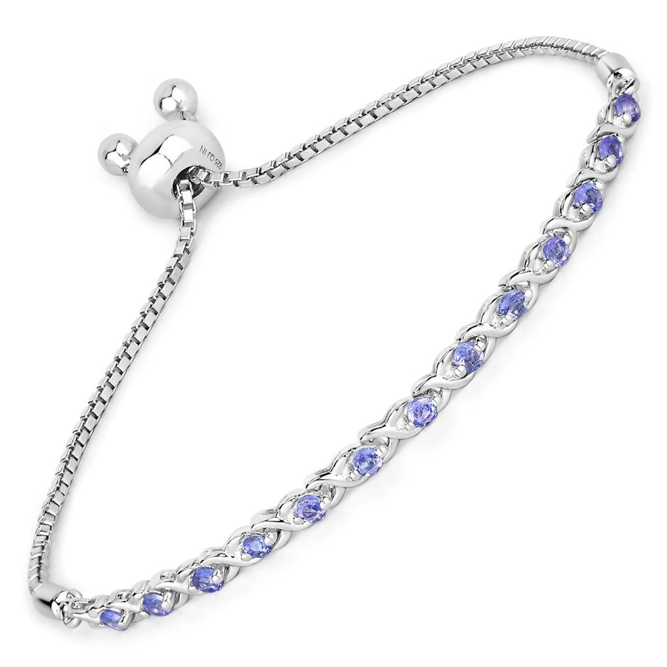 0.91 Carat Genuine Tanzanite .925 Sterling Silver Bracelet - Bracelets - Custom Crafting Alliance, LLC