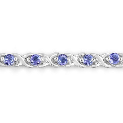 0.91 Carat Genuine Tanzanite .925 Sterling Silver Bracelet - Bracelets - Custom Crafting Alliance, LLC
