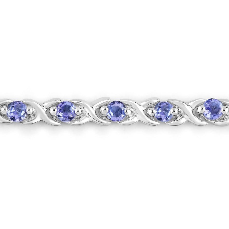 0.91 Carat Genuine Tanzanite .925 Sterling Silver Bracelet - Bracelets - Custom Crafting Alliance, LLC