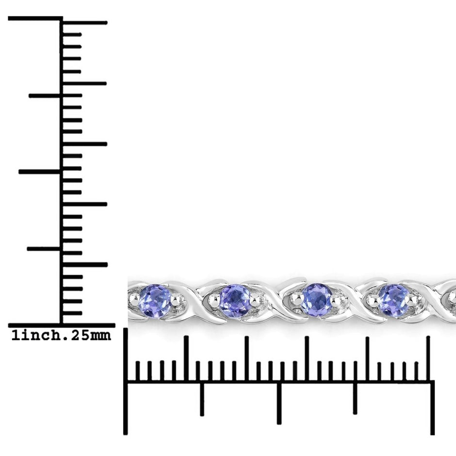 0.91 Carat Genuine Tanzanite .925 Sterling Silver Bracelet - Bracelets - Custom Crafting Alliance, LLC