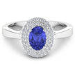 0.91 Carat Genuine Tanzanite and White Diamond 14K White Gold Ring - Rings - Custom Crafting Alliance, LLC