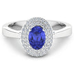 0.91 Carat Genuine Tanzanite and White Diamond 14K White Gold Ring - Rings - Custom Crafting Alliance, LLC