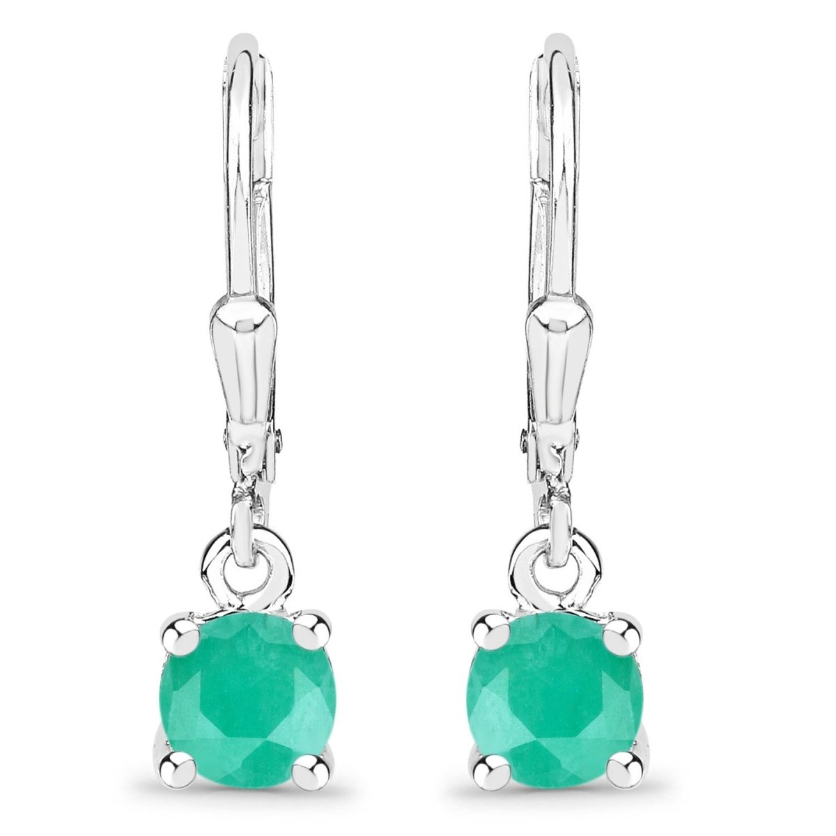 0.92 Carat Genuine Emerald .925 Sterling Silver Earrings - Earrings - Custom Crafting Alliance, LLC