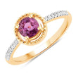 0.92 Carat Genuine Ruby and White Diamond 14K Yellow Gold Ring - Rings - Custom Crafting Alliance, LLC