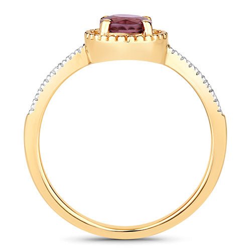 0.92 Carat Genuine Ruby and White Diamond 14K Yellow Gold Ring - Rings - Custom Crafting Alliance, LLC