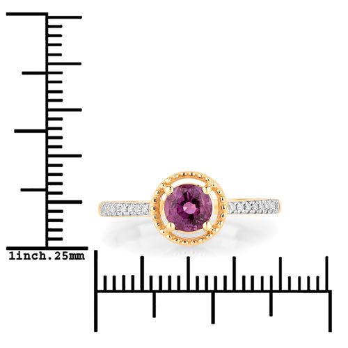 0.92 Carat Genuine Ruby and White Diamond 14K Yellow Gold Ring - Rings - Custom Crafting Alliance, LLC