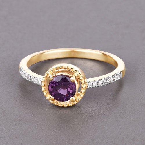 0.92 Carat Genuine Ruby and White Diamond 14K Yellow Gold Ring - Rings - Custom Crafting Alliance, LLC