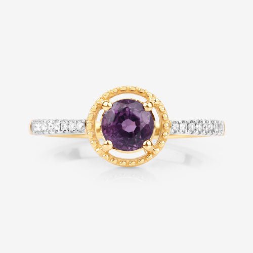0.92 Carat Genuine Ruby and White Diamond 14K Yellow Gold Ring - Rings - Custom Crafting Alliance, LLC