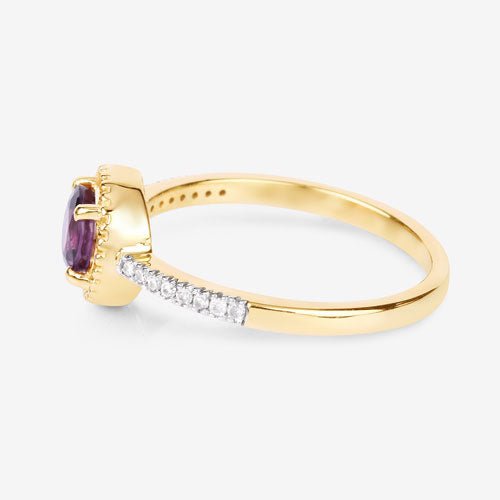 0.92 Carat Genuine Ruby and White Diamond 14K Yellow Gold Ring - Rings - Custom Crafting Alliance, LLC