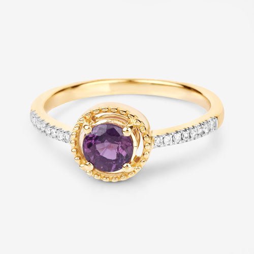 0.92 Carat Genuine Ruby and White Diamond 14K Yellow Gold Ring - Rings - Custom Crafting Alliance, LLC