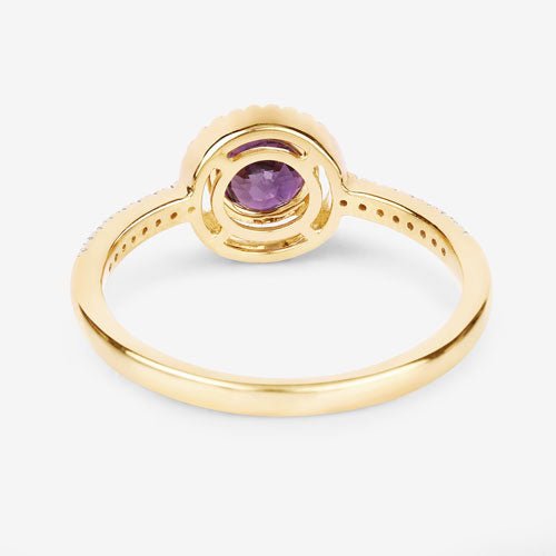 0.92 Carat Genuine Ruby and White Diamond 14K Yellow Gold Ring - Rings - Custom Crafting Alliance, LLC