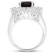 8.12 Carat Genuine Smoky Quartz and White Topaz .925 Sterling Silver Ring