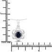 0.94 Carat Genuine Blue Sapphire and White Diamond 14K White Gold Pendant - Pendants - Custom Crafting Alliance, LLC
