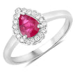 0.94 Carat Genuine Ruby and White Diamond 14K White Gold Ring - Rings - Custom Crafting Alliance, LLC
