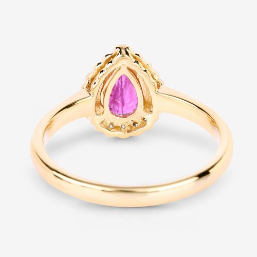 0.94 Carat Genuine Ruby and White Diamond 14K Yellow Gold Ring - Rings - Custom Crafting Alliance, LLC