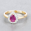 0.94 Carat Genuine Ruby and White Diamond 14K Yellow Gold Ring - Rings - Custom Crafting Alliance, LLC