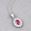0.95 Carat Genuine Ruby and White Diamond 10K White Gold Pendant - Pendants - Custom Crafting Alliance, LLC