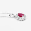 0.95 Carat Genuine Ruby and White Diamond 10K White Gold Pendant - Pendants - Custom Crafting Alliance, LLC