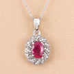 0.95 Carat Genuine Ruby and White Diamond 10K White Gold Pendant - Pendants - Custom Crafting Alliance, LLC