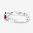 0.95 Carat Genuine Ruby and White Diamond 10K White Gold Ring - Rings - Custom Crafting Alliance, LLC