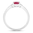 0.95 Carat Genuine Ruby and White Diamond 10K White Gold Ring - Rings - Custom Crafting Alliance, LLC