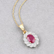 0.95 Carat Genuine Ruby and White Diamond 10K Yellow Gold Pendant - Pendants - Custom Crafting Alliance, LLC