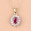0.95 Carat Genuine Ruby and White Diamond 10K Yellow Gold Pendant - Pendants - Custom Crafting Alliance, LLC