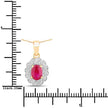 0.95 Carat Genuine Ruby and White Diamond 10K Yellow Gold Pendant - Pendants - Custom Crafting Alliance, LLC