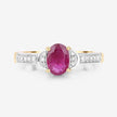 0.95 Carat Genuine Ruby and White Diamond 10K Yellow Gold Ring - Rings - Custom Crafting Alliance, LLC