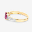 0.95 Carat Genuine Ruby and White Diamond 10K Yellow Gold Ring - Rings - Custom Crafting Alliance, LLC