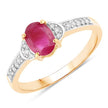 0.95 Carat Genuine Ruby and White Diamond 10K Yellow Gold Ring - Rings - Custom Crafting Alliance, LLC