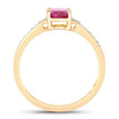 0.95 Carat Genuine Ruby and White Diamond 10K Yellow Gold Ring - Rings - Custom Crafting Alliance, LLC
