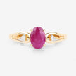 0.95 Carat Genuine Ruby and White Diamond 14K Yellow Gold Ring - Rings - Custom Crafting Alliance, LLC