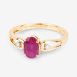 0.95 Carat Genuine Ruby and White Diamond 14K Yellow Gold Ring - Rings - Custom Crafting Alliance, LLC