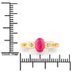 0.95 Carat Genuine Ruby and White Diamond 14K Yellow Gold Ring - Rings - Custom Crafting Alliance, LLC
