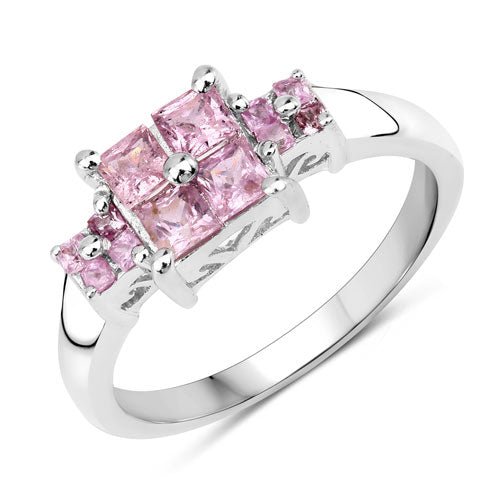 0.96 Carat Genuine Pink Sapphire .925 Sterling Silver Ring - Rings - Custom Crafting Alliance, LLC
