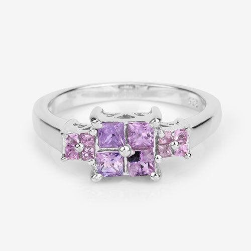 0.96 Carat Genuine Pink Sapphire .925 Sterling Silver Ring - Rings - Custom Crafting Alliance, LLC