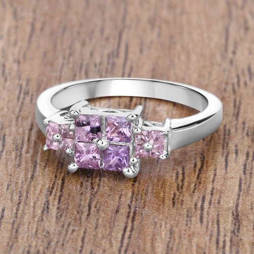 0.96 Carat Genuine Pink Sapphire .925 Sterling Silver Ring - Rings - Custom Crafting Alliance, LLC
