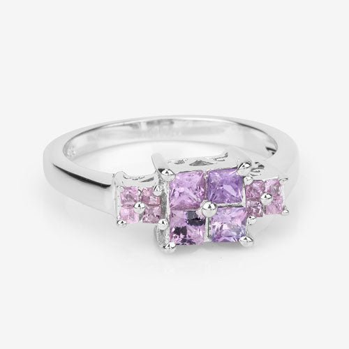 0.96 Carat Genuine Pink Sapphire .925 Sterling Silver Ring - Rings - Custom Crafting Alliance, LLC