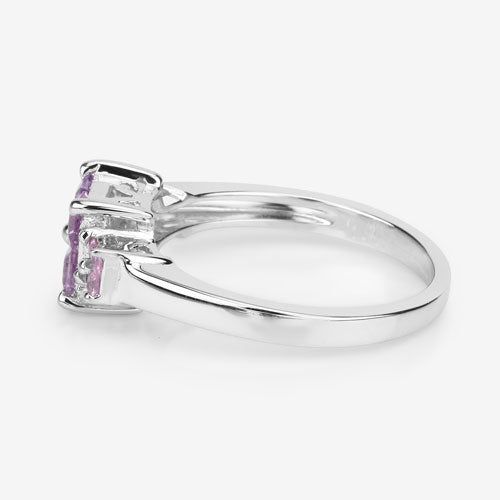0.96 Carat Genuine Pink Sapphire .925 Sterling Silver Ring - Rings - Custom Crafting Alliance, LLC