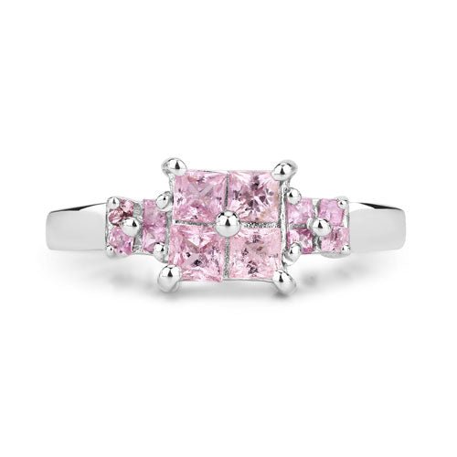 0.96 Carat Genuine Pink Sapphire .925 Sterling Silver Ring - Rings - Custom Crafting Alliance, LLC