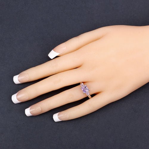 0.96 Carat Genuine Pink Sapphire .925 Sterling Silver Ring - Rings - Custom Crafting Alliance, LLC