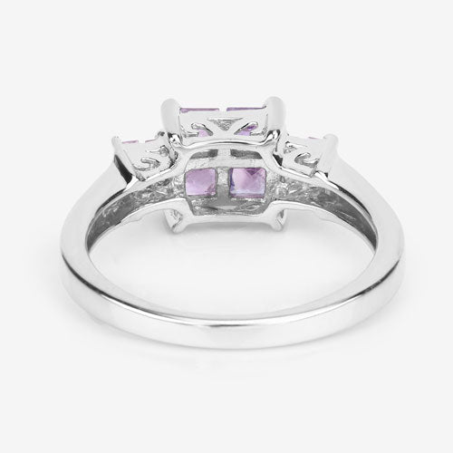 0.96 Carat Genuine Pink Sapphire .925 Sterling Silver Ring - Rings - Custom Crafting Alliance, LLC